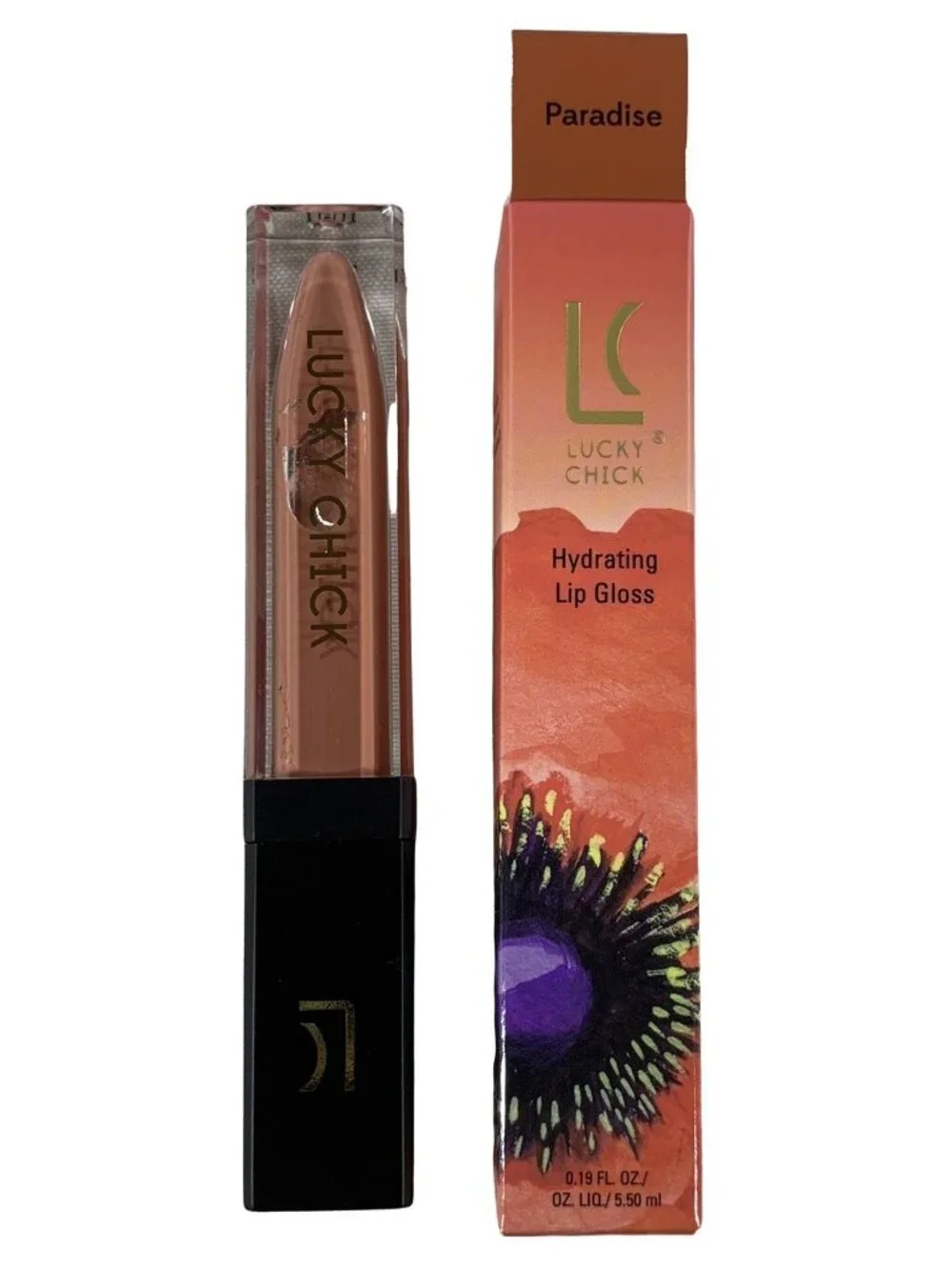 Lucky Chick Paradise Hydrating Lip Gloss 0.19Fl Oz Creamy Long-Lasting BONUS Bag